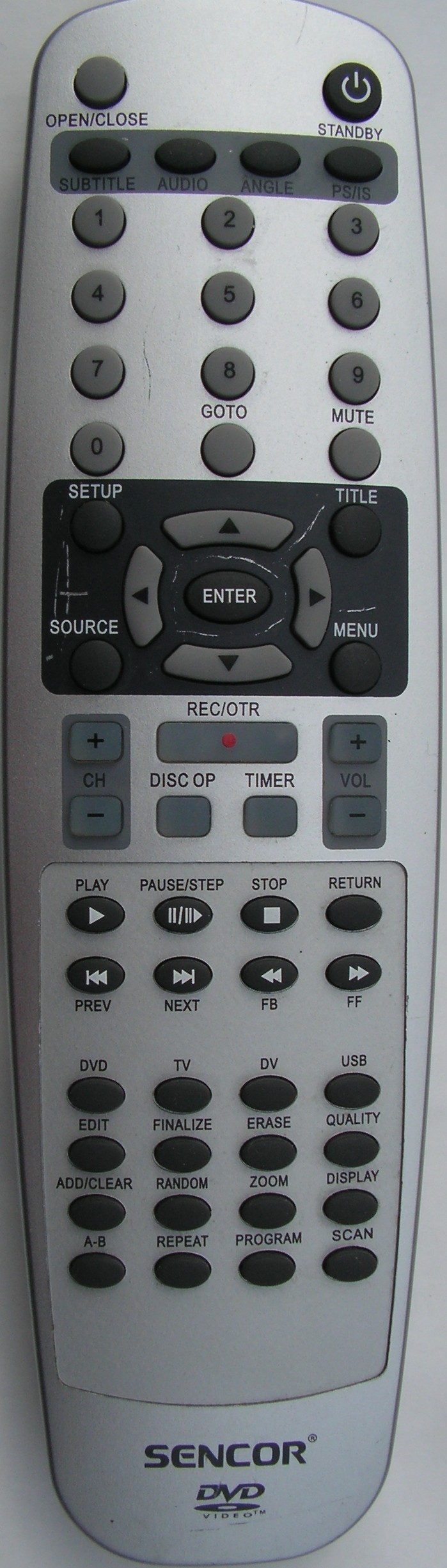 Sencor SDR1602, SDR1604, SDR1605 replacement remote control different look