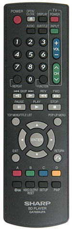 Sharp GA781WJPA replacement remote control different look