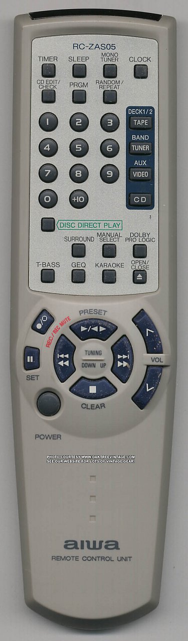 Aiwa NSX-DP25 replacement remote control different look