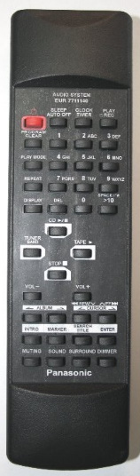 Panasonic  EUR7711140  replacement  remote control  - same discreption as original.