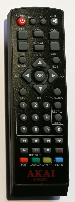 AKAI STB-2380 replacement remote control copy