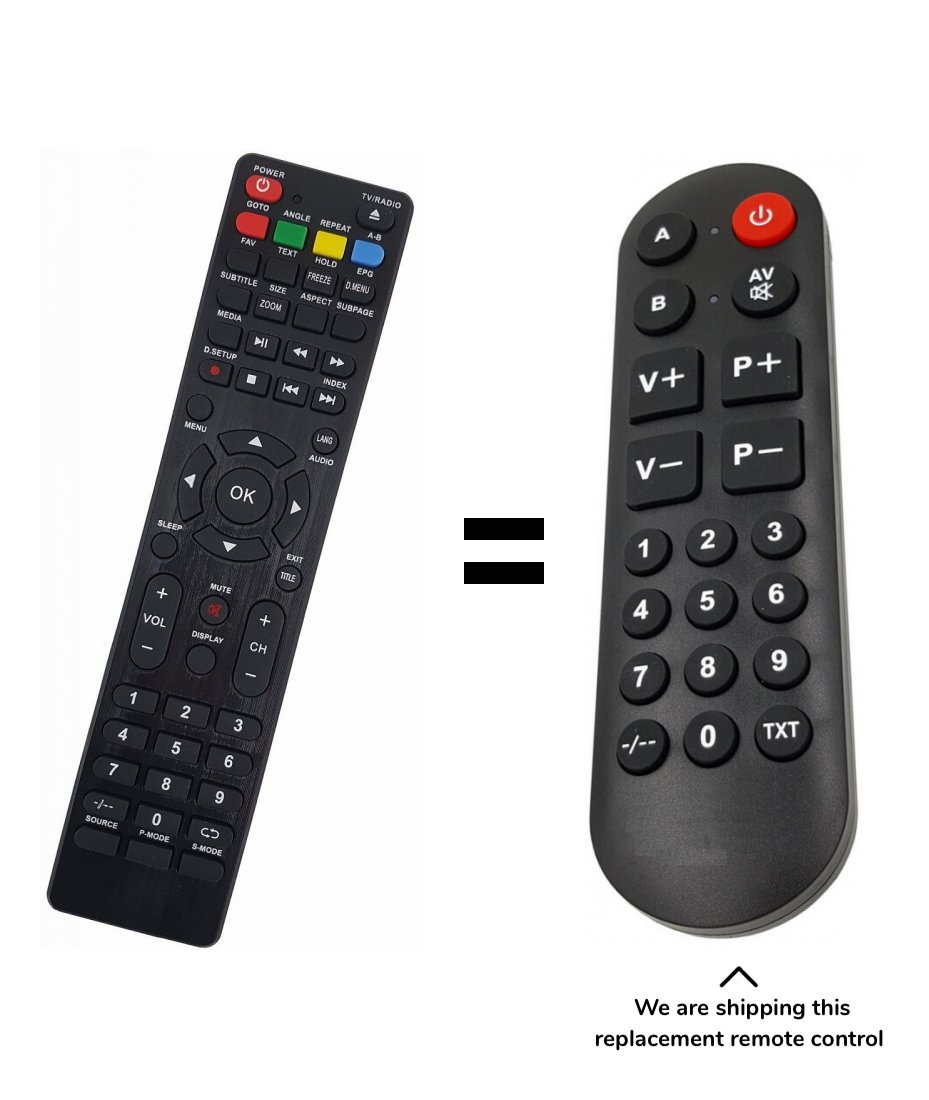 JTC TV DVB-75003 remote control for seniors