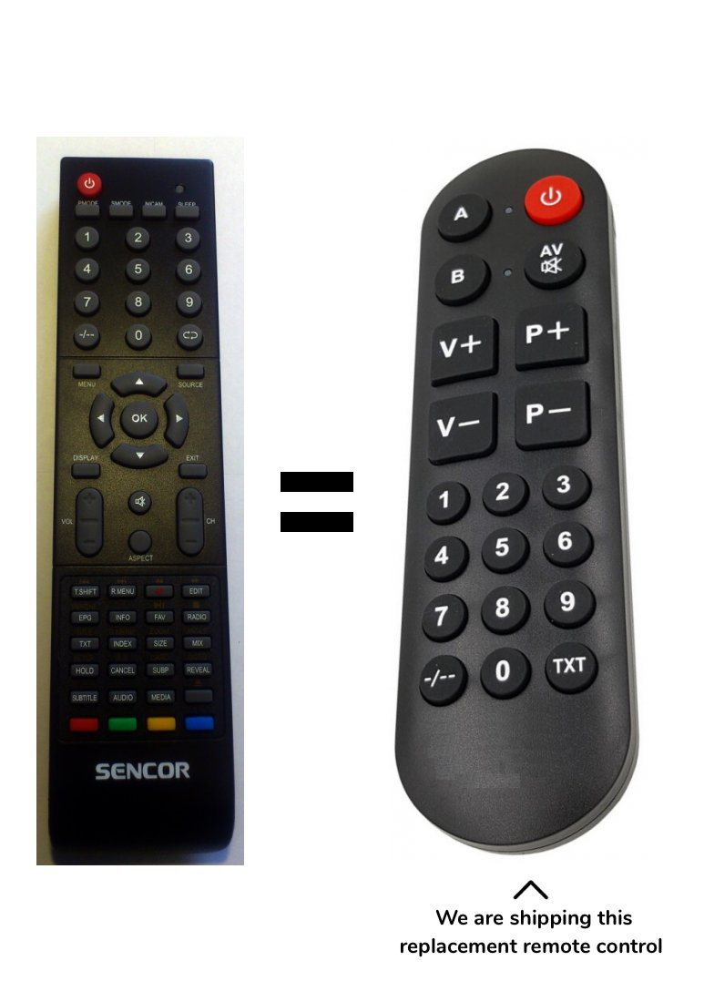 Sencor SLT 2259 DVD replacement remote control diferent look verze 1