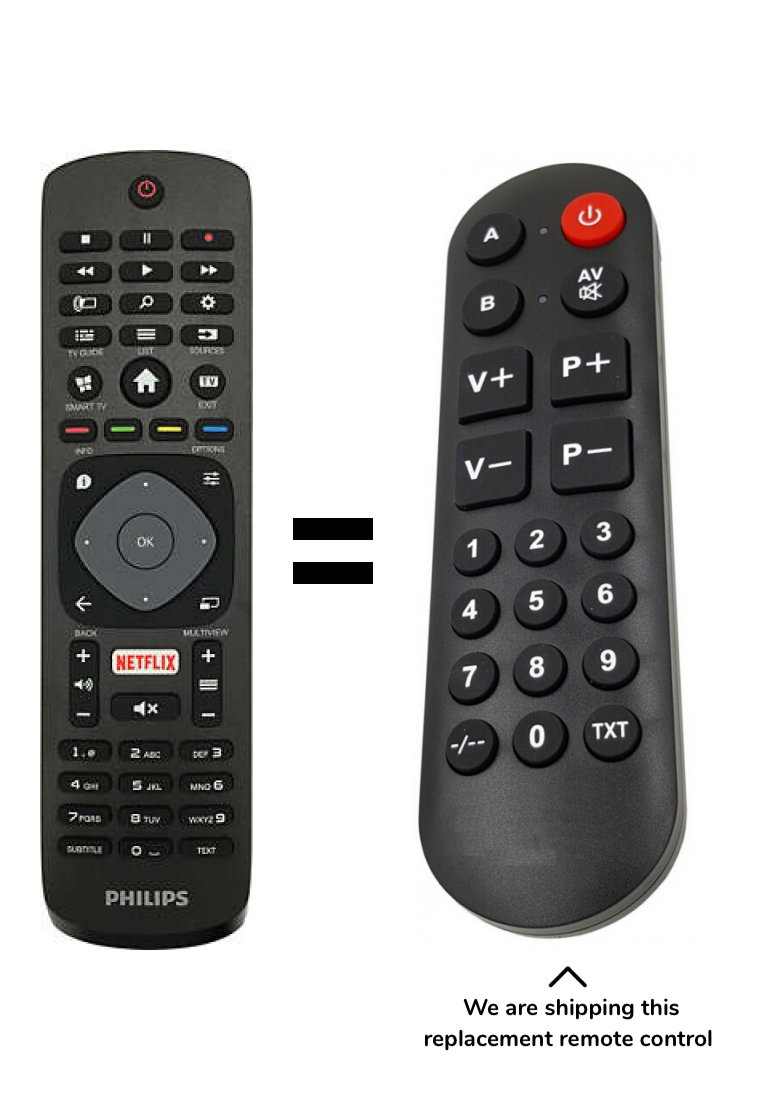 Philips 55PUS6272, 55PUS6262 remote control for seniors