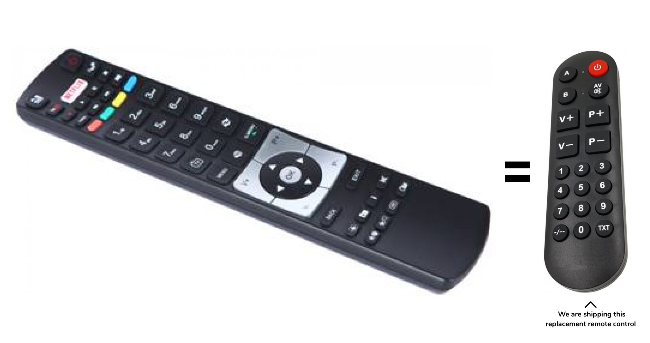Finlux TVF49FUC8160, TVF43FUC8160 remote control for seniors
