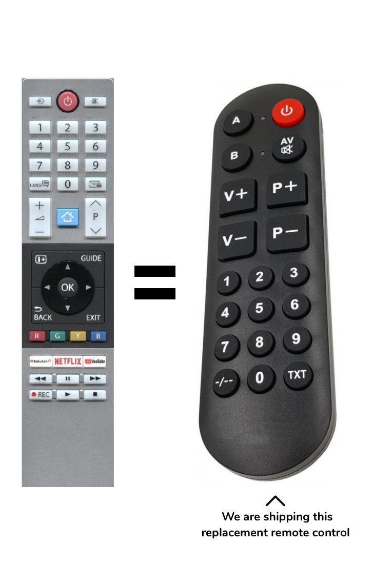 Toshiba CT-8528 remote control for seniors