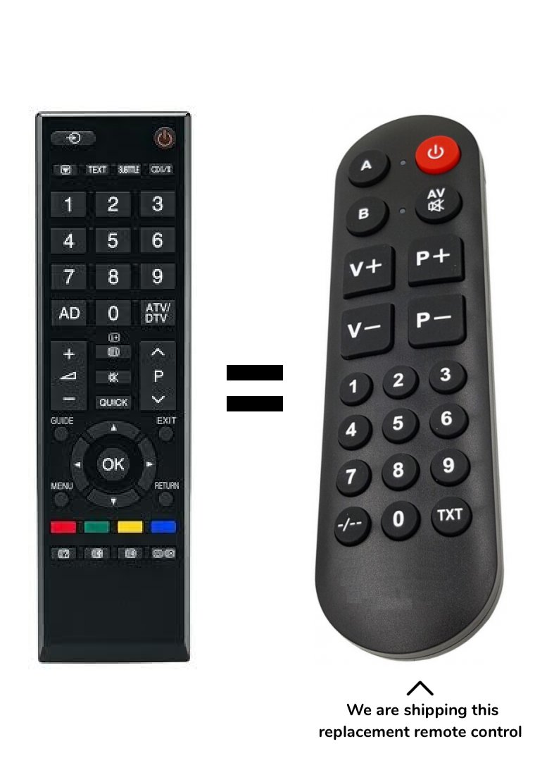 Toshiba 32AV733G1 remote control for seniors