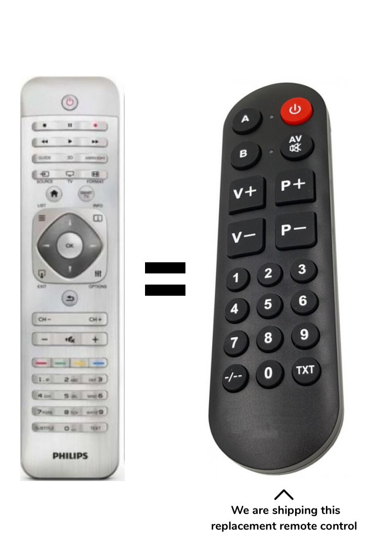 Philips 242254990522 remote control for seniors with out keyboard