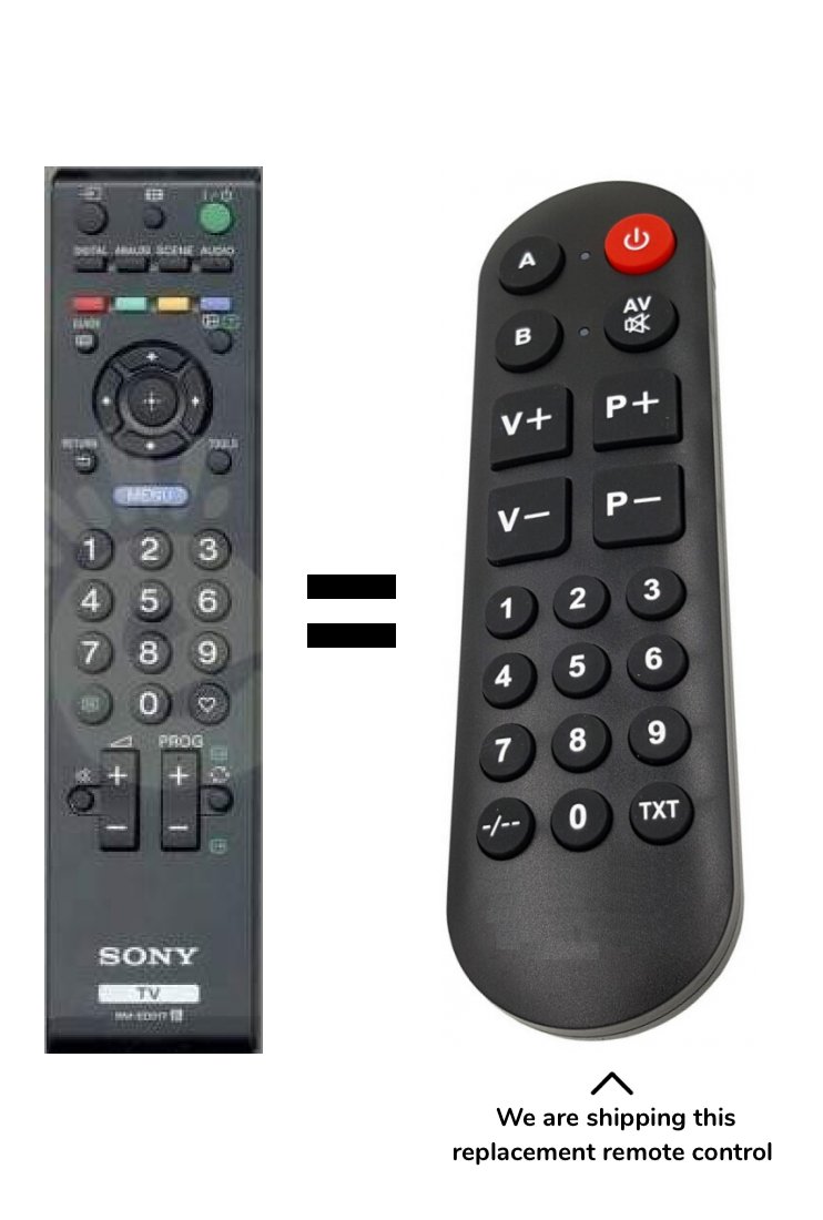 Sony KDL-32P3550 remote control for seniors