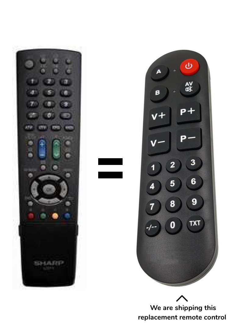 Sharp GA771WJSA remote control for seniors