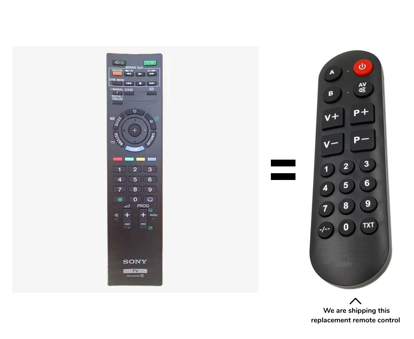 Sony KDL-40BX400 remote control for seniors