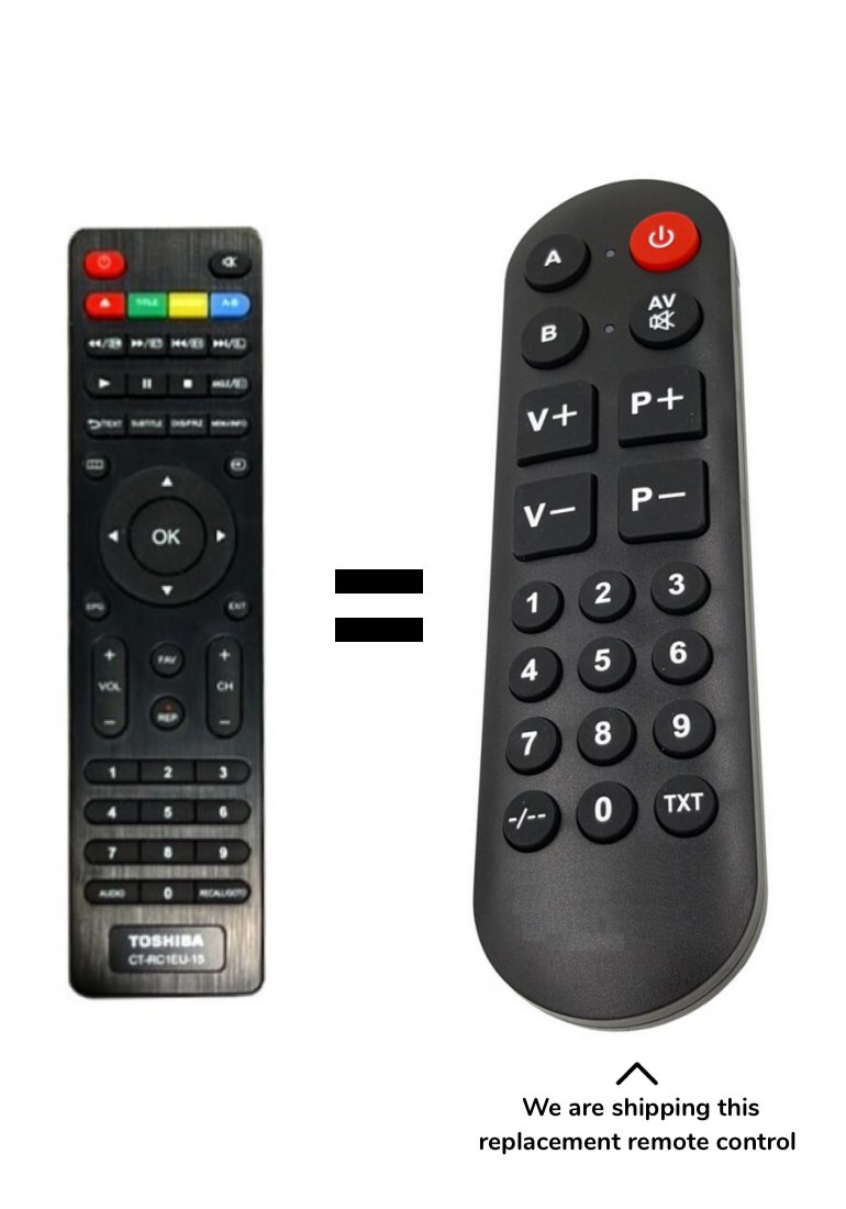 Toshiba 42E1533DG remote control for seniors