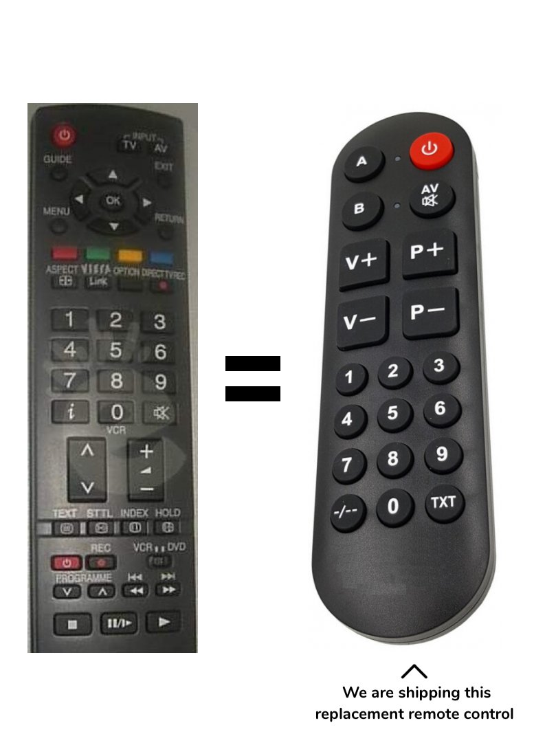 Panasonic EUR7651080 remote control for seniors