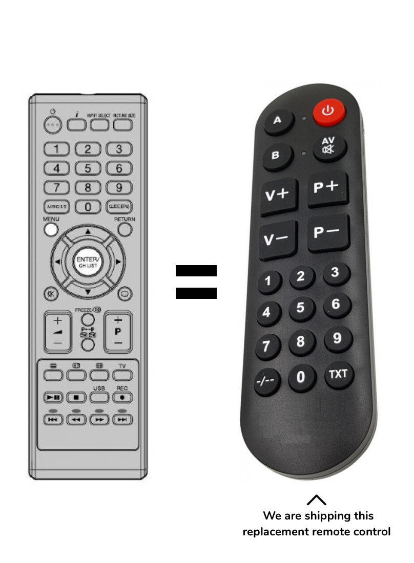 Orion TV 32FX100D remote control for seniors