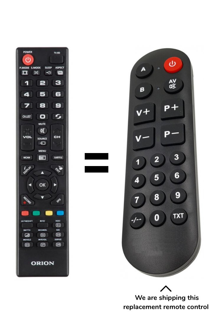 Orion CLB28B500 remote control for seniors