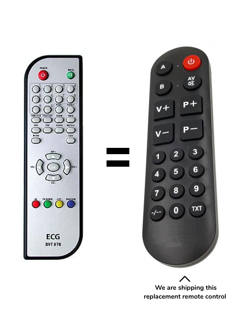 ECG DVT870 remote control for seniors
