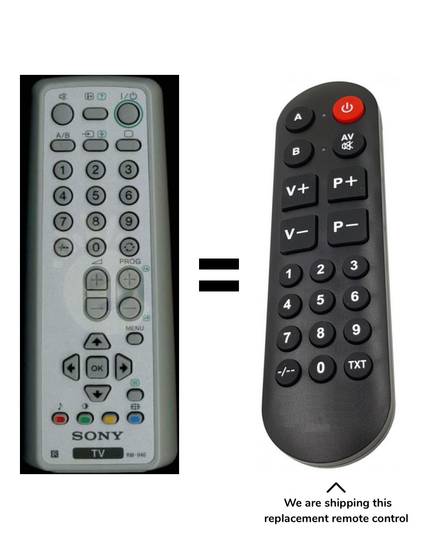 Sony RM946, RM-946 remote control for seniors