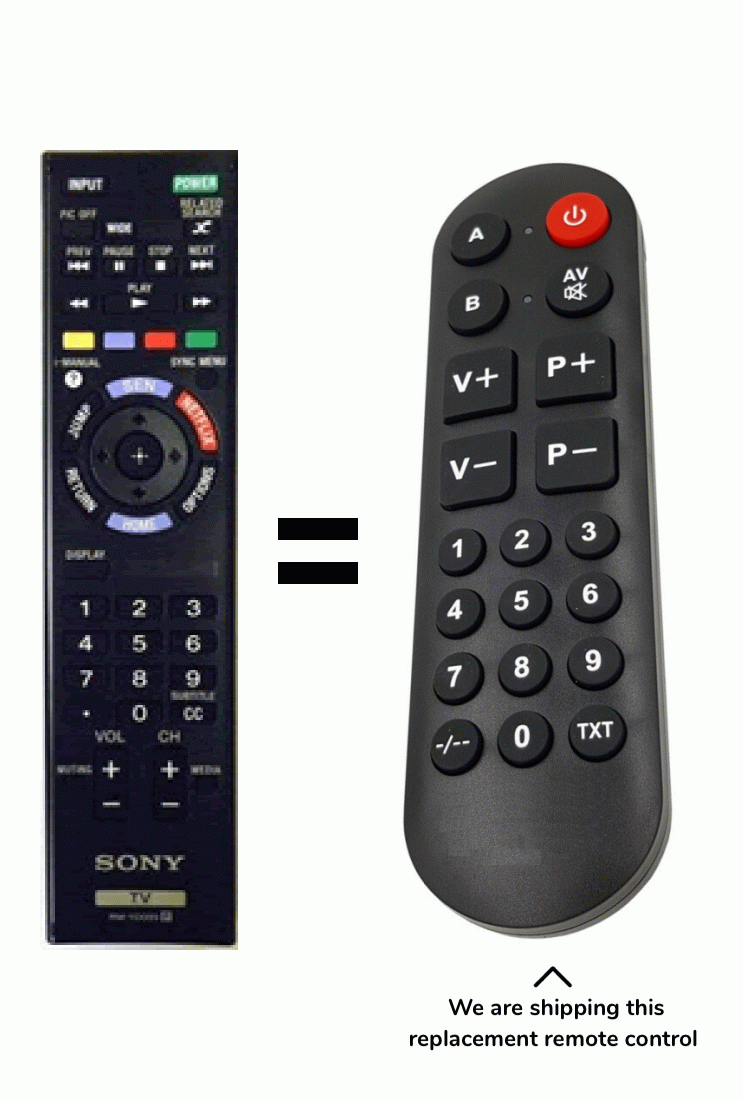 Sony RM-YD089 remote control for seniors KDL-32W650A