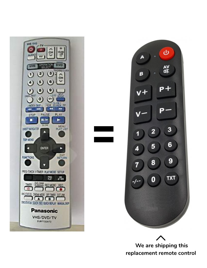 Panasonic EUR7720X70 remote control for seniors