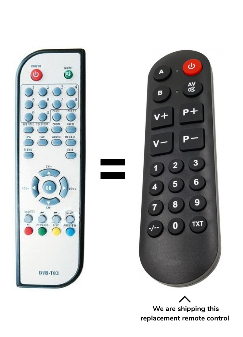 X-SITE XS-DVBT-55R remote control for seniors