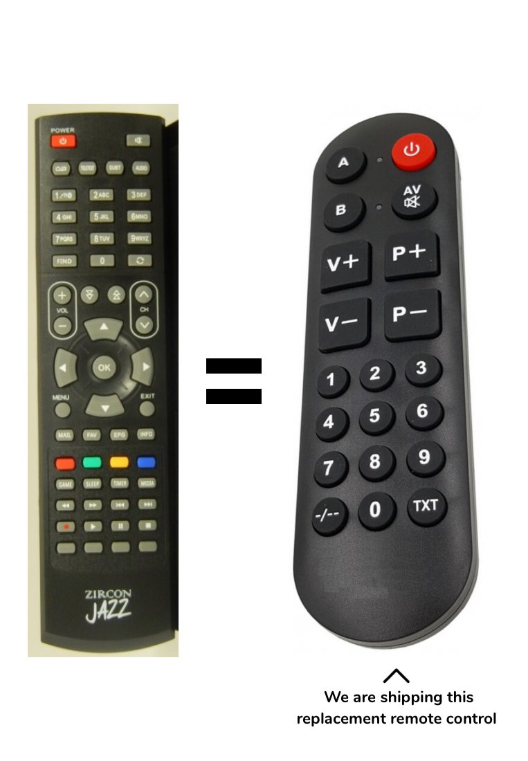 Zircon Jazz remote control for seniors