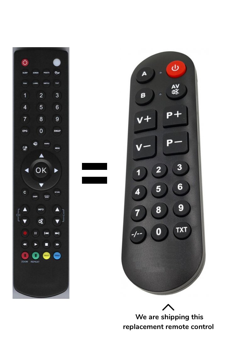 Gogen TVL32925LEDRR remote control for seniors