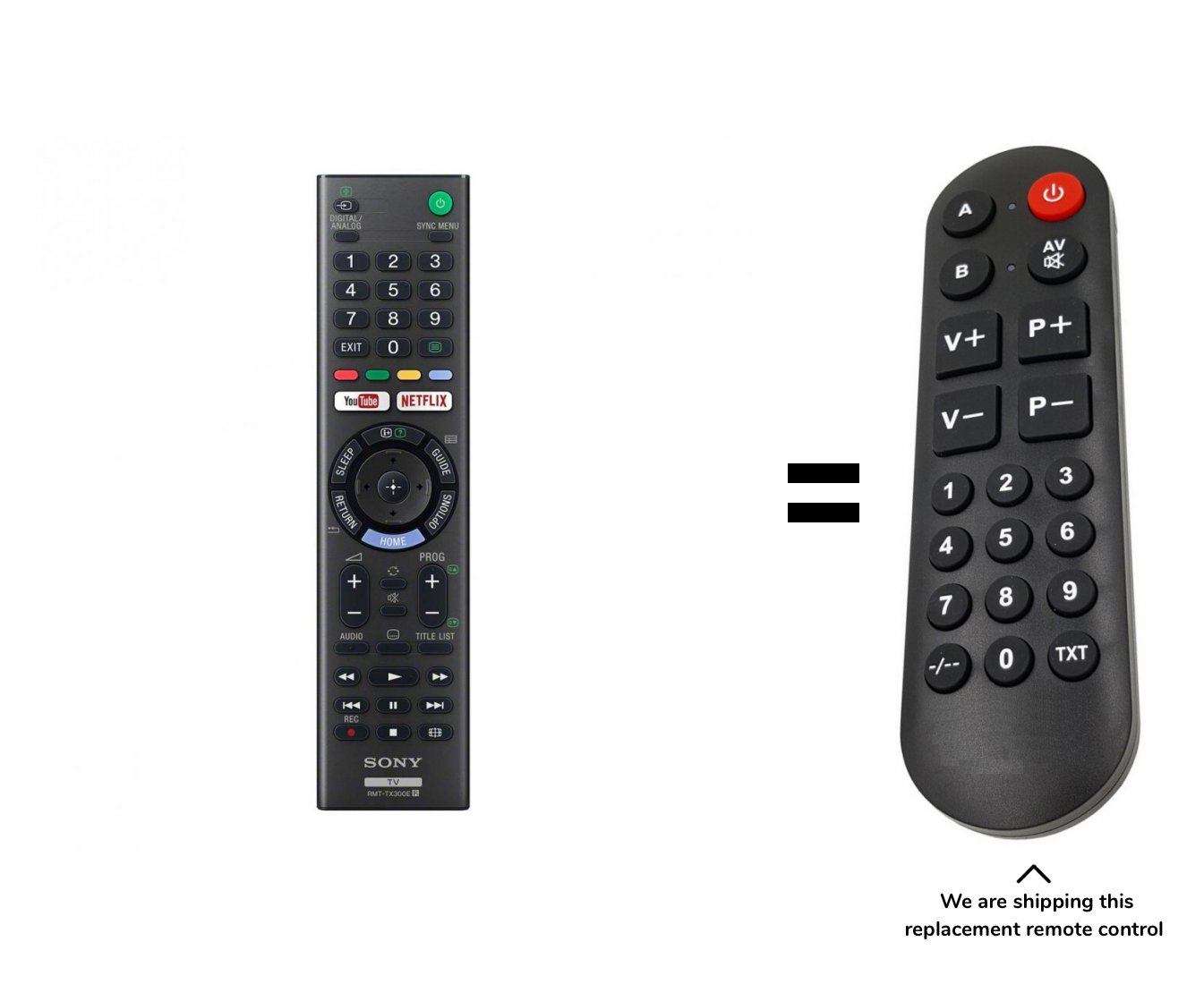 Sony RMT-TX300E remote control for seniors