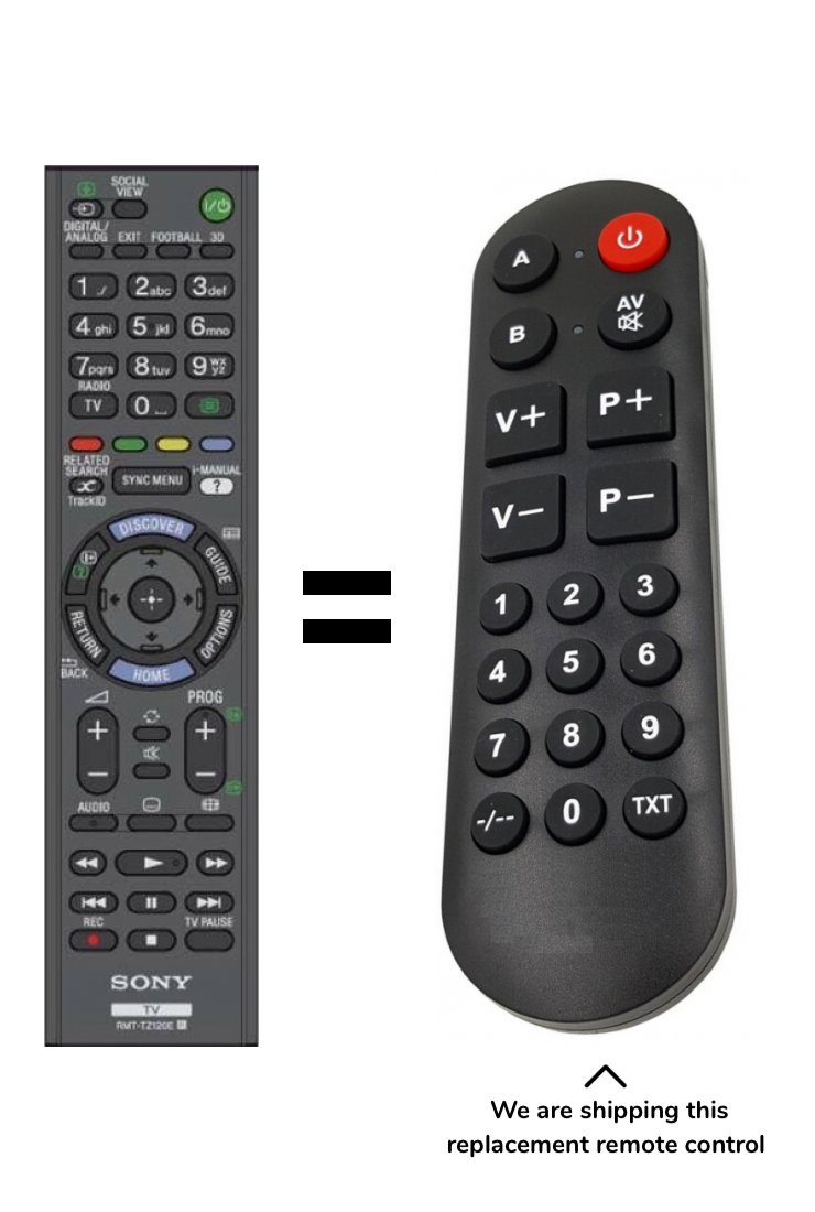 Sony RMT-TZ120E replacement remote coontrol different look