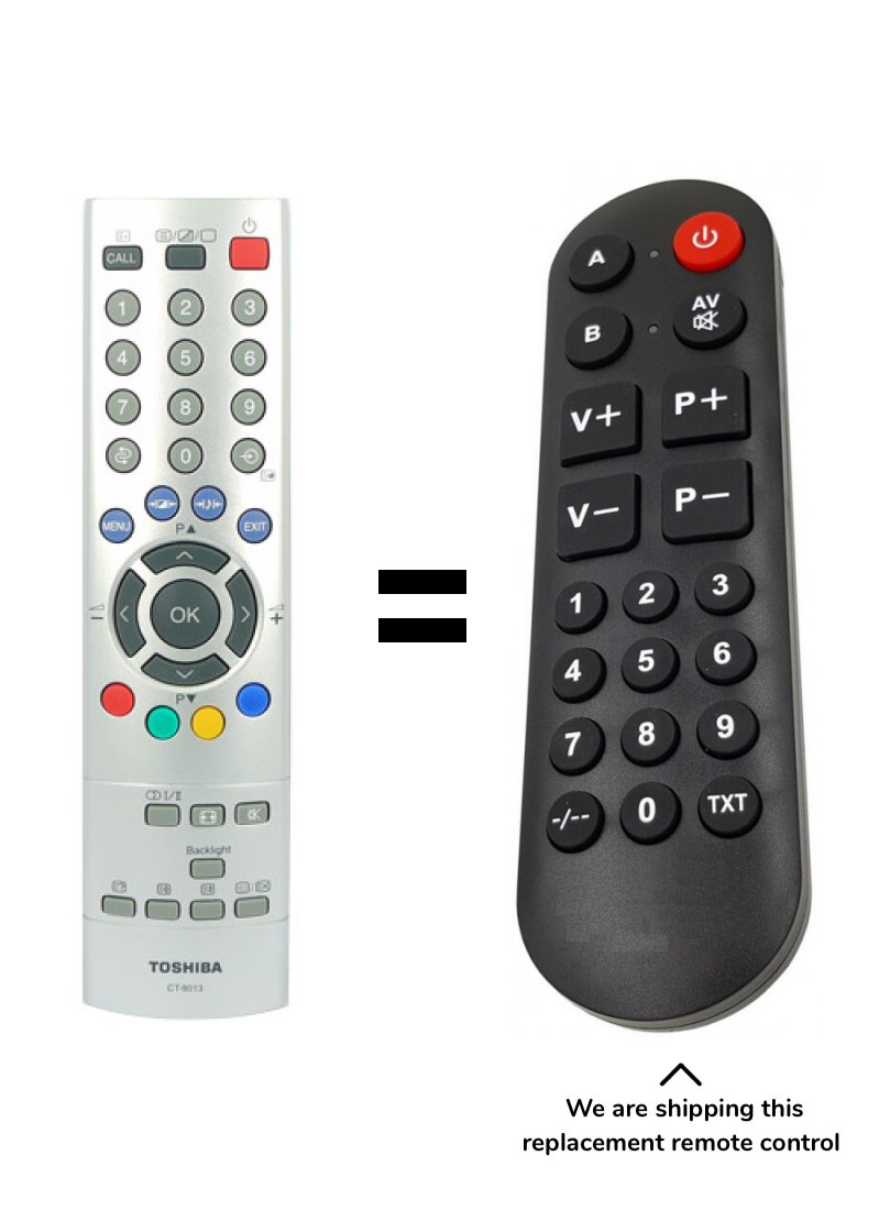 Toshiba CT-8013 remote control for seniors