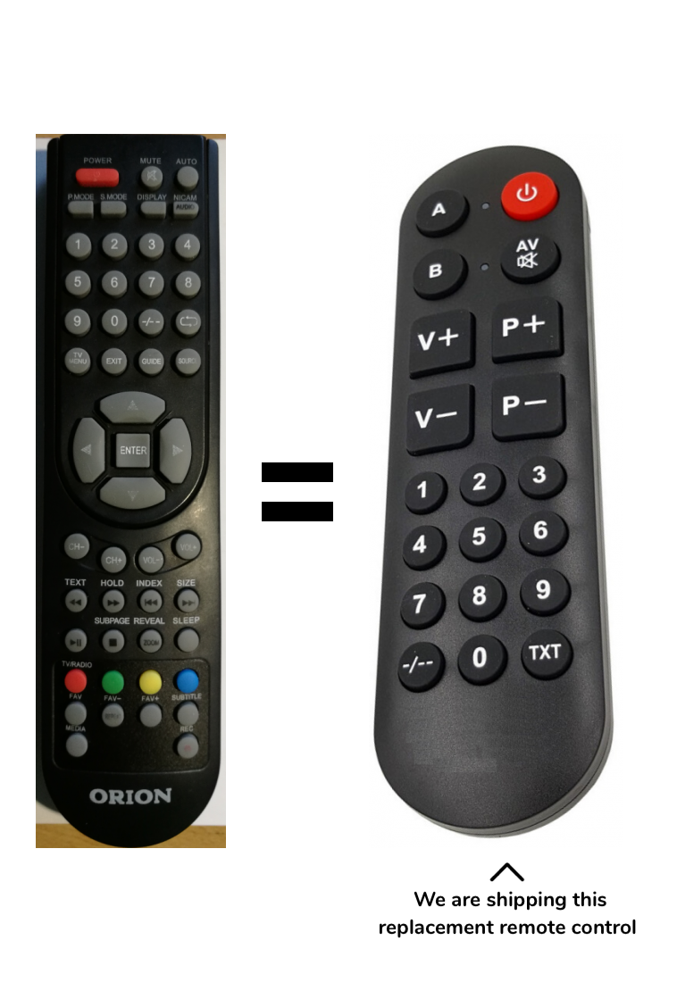 Orion T16-DLED, T22-DLED remote control for seniors