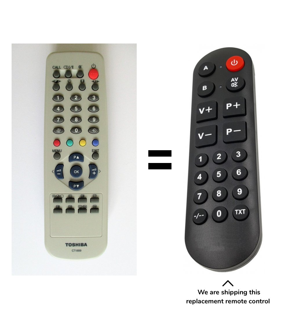 Toshiba CT-893, CT-90279 remote control for seniors