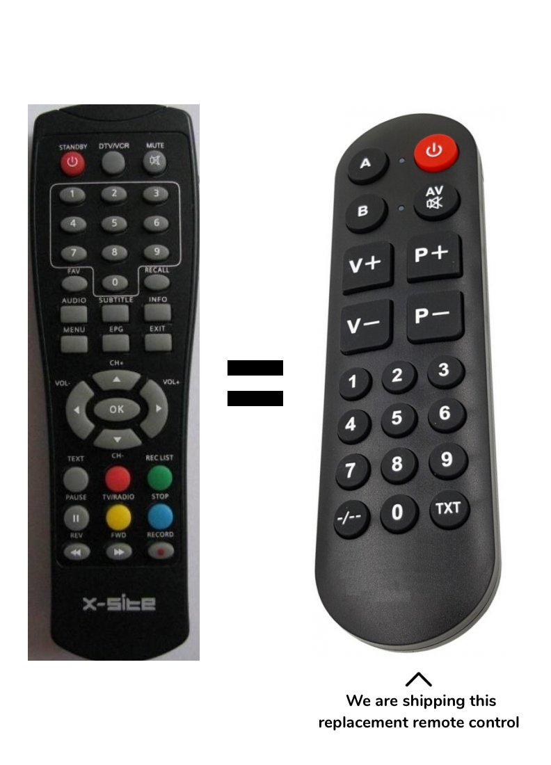 X-SITE XS-DVBT-21USB remote control for seniors