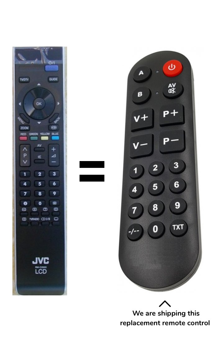 JVC RM-C2503 LT32HG20 remote control for seniors