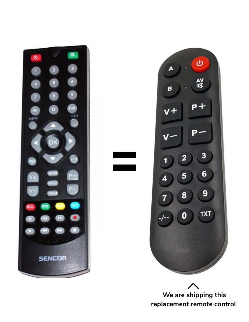 Sencor SDB2013M4 SDB1066T SDB 1067T remote control for seniors