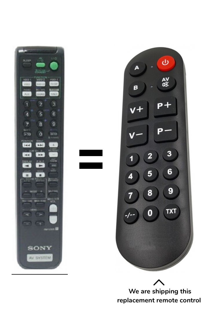 Sony STR-DE375, RM-U305 remote control for seniors