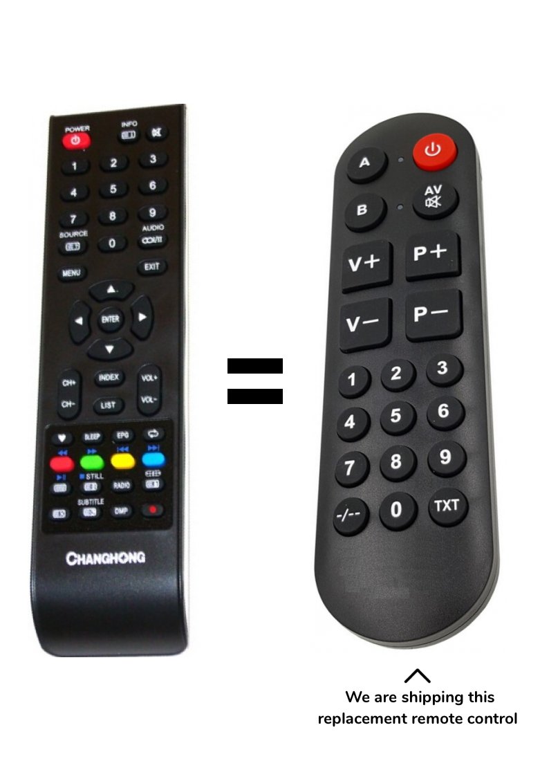 Changhong LED32A4500 remote control for seniors
