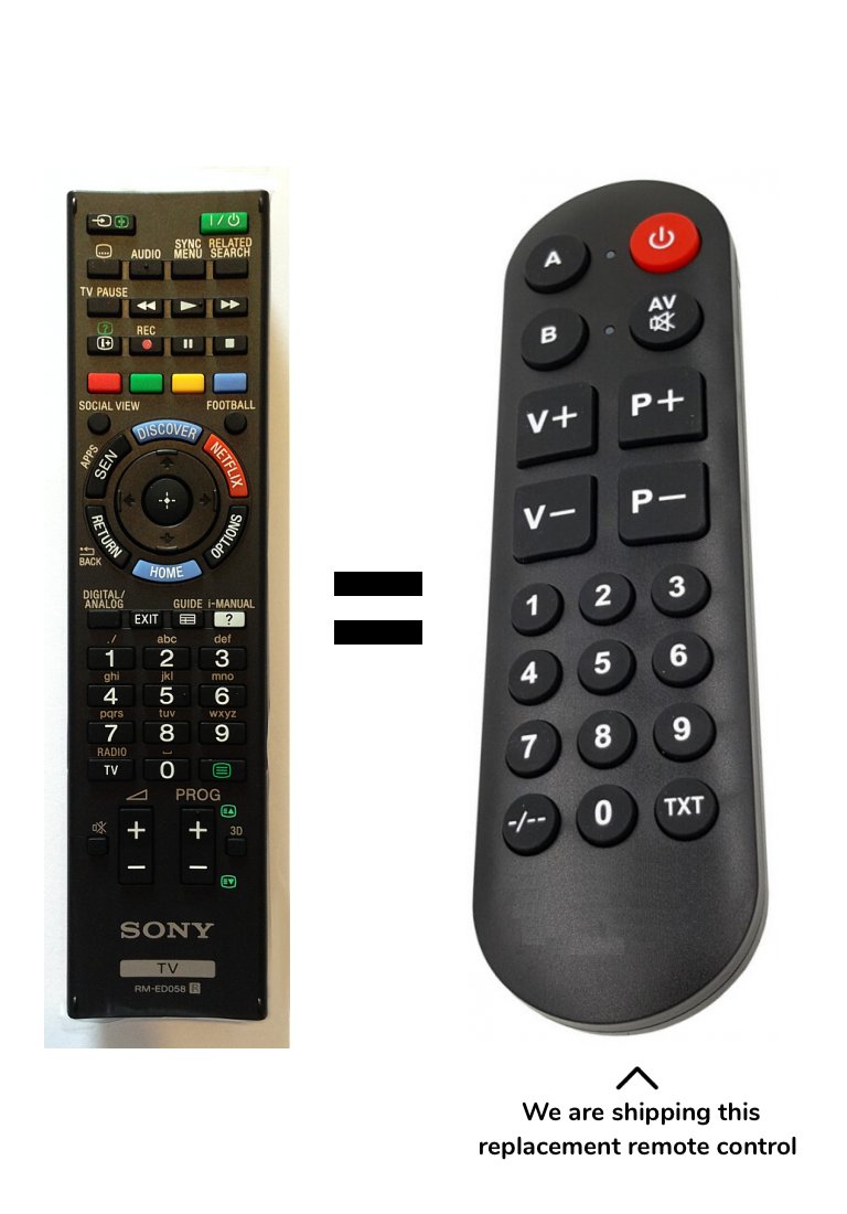 Sony RM-ED058 remote control for seniors