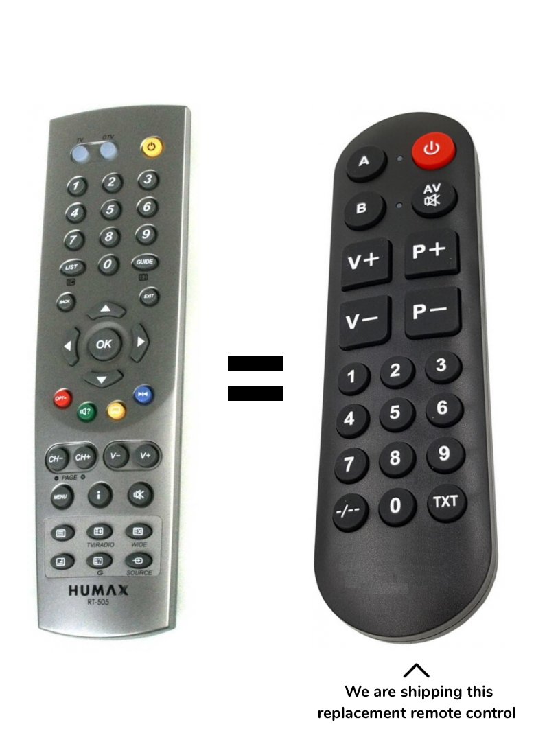 Humax RT-505 RT-525 replacement remote control