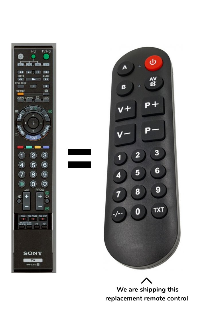 Sony RM-ED006, RM-ED012 remote control for seniors