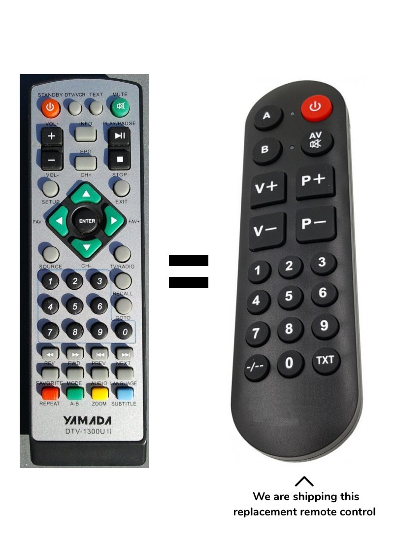 Yamada DTV-1300U II remote control for seniors