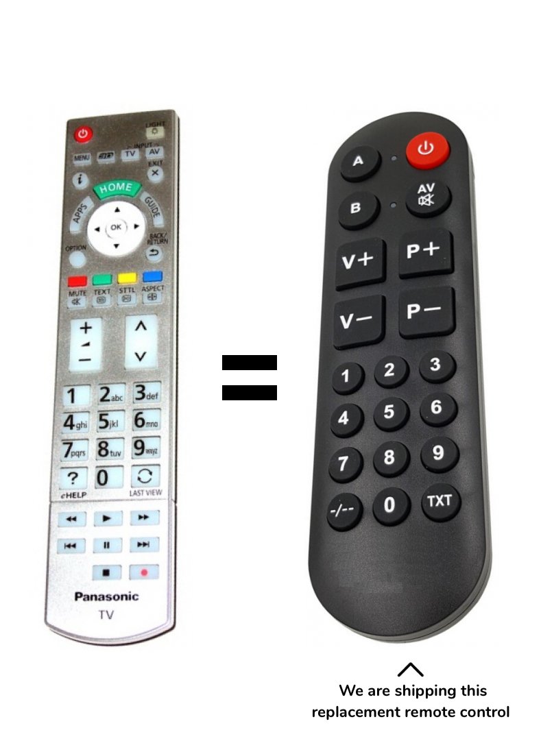 Panasonic N2QAYB000842 remote control for seniors