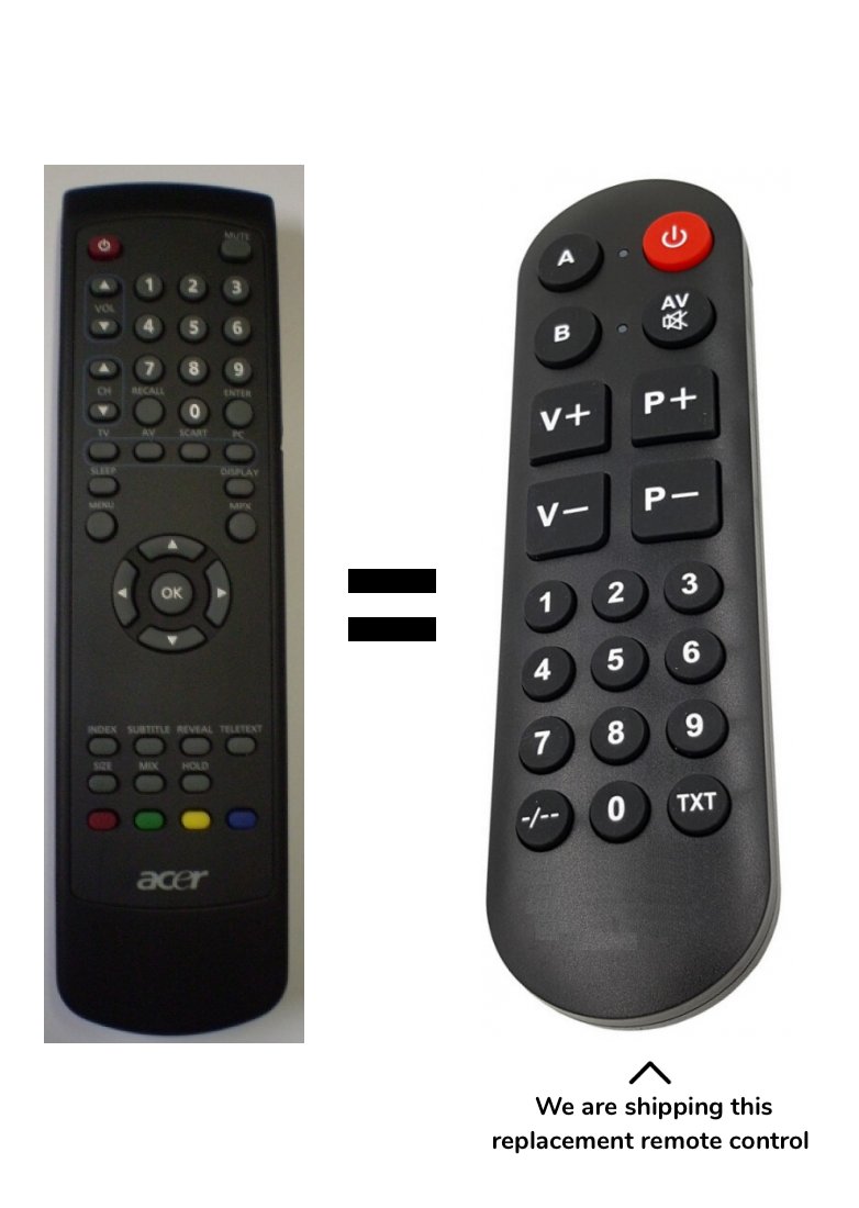 Acer AT2002 remote control for seniors for monitor