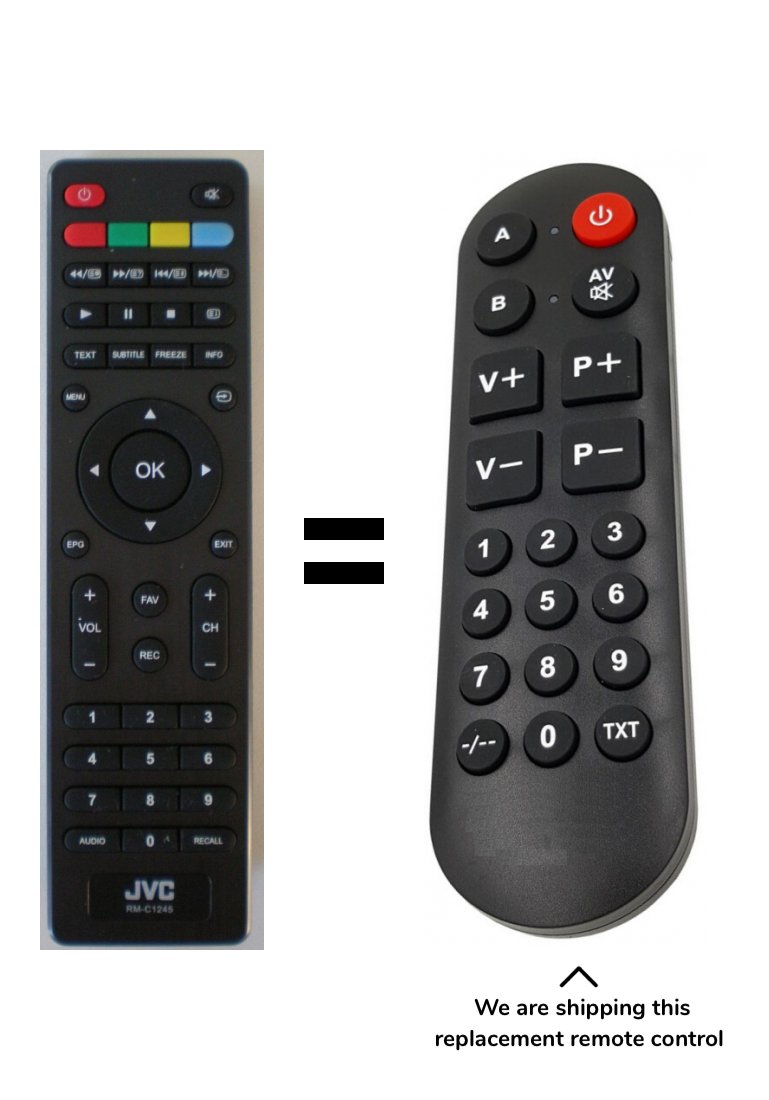 JVC RM-C1245 remote control for seniors