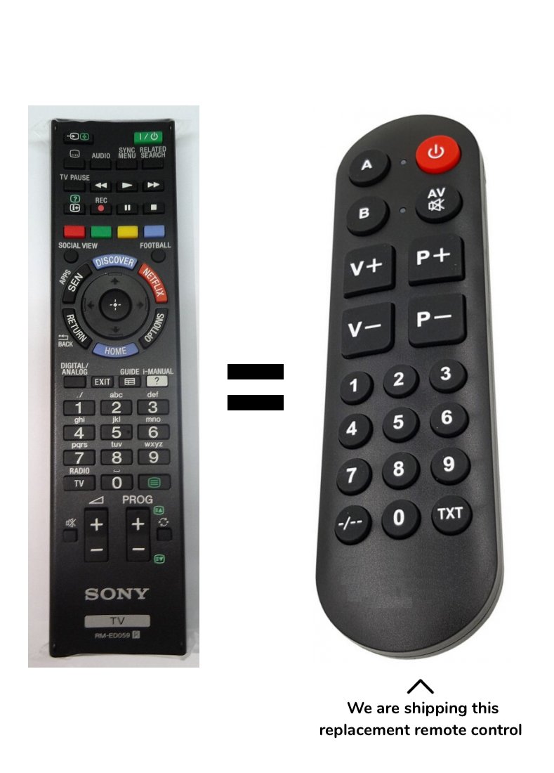 Sony RM-ED059 remote control seniors for € - TV SONY |