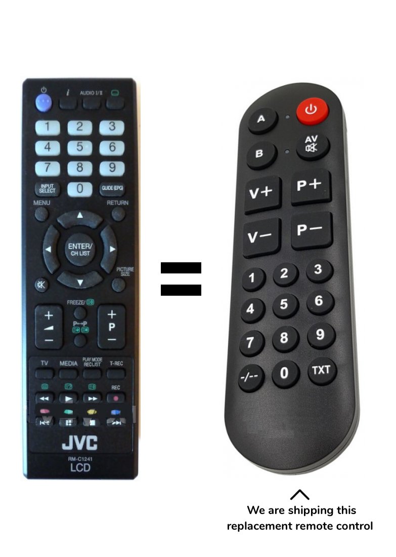 JVC RM-C1241 remote control for seniors