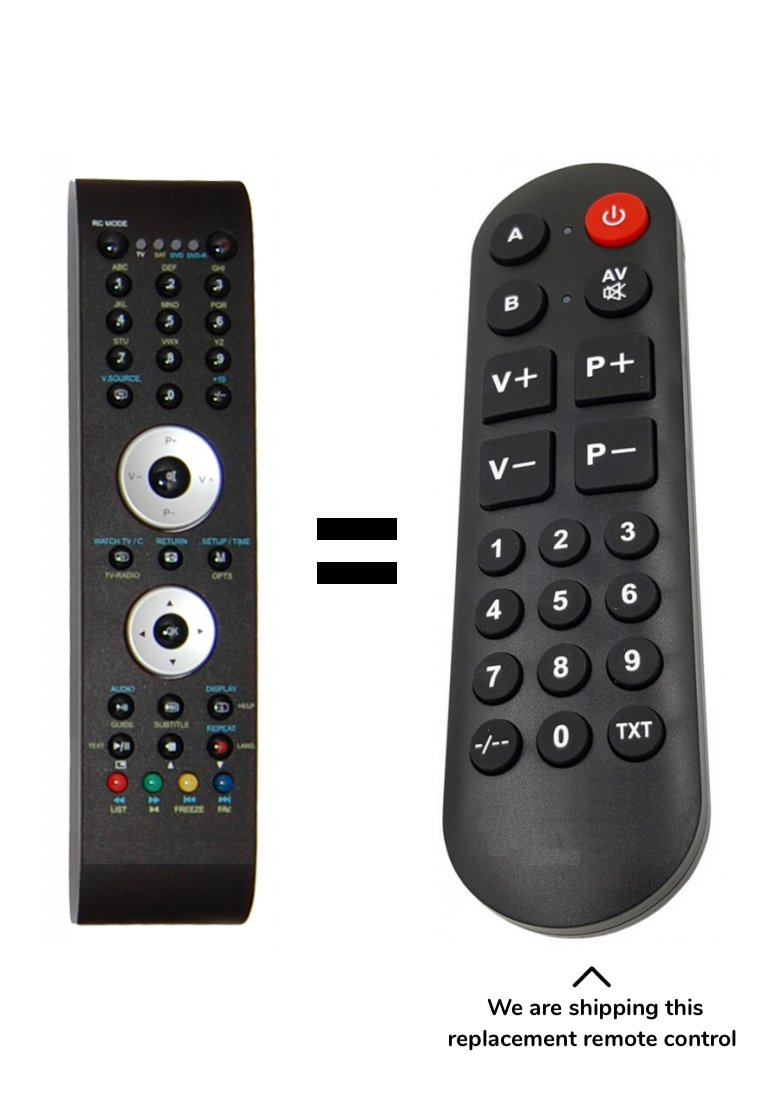Vestel RC1110 remote control for seniors
