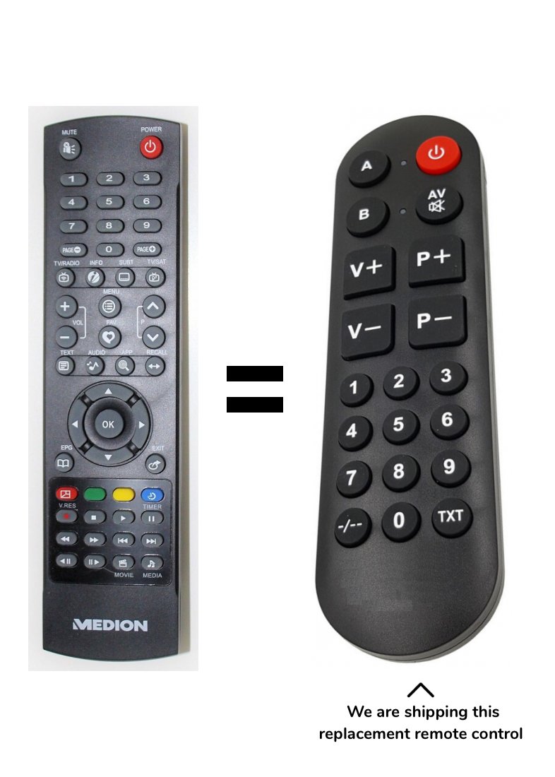 Medion MD28004 remote control for seniors