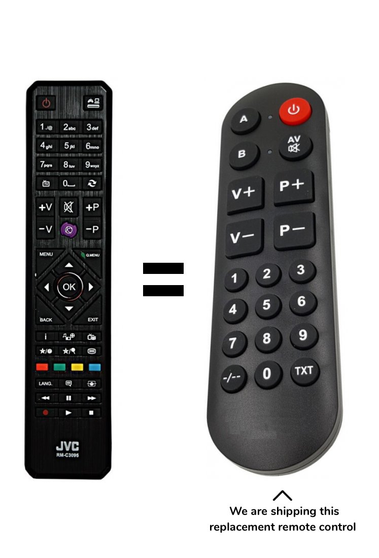 JVC RM-C3095 remote control for seniors