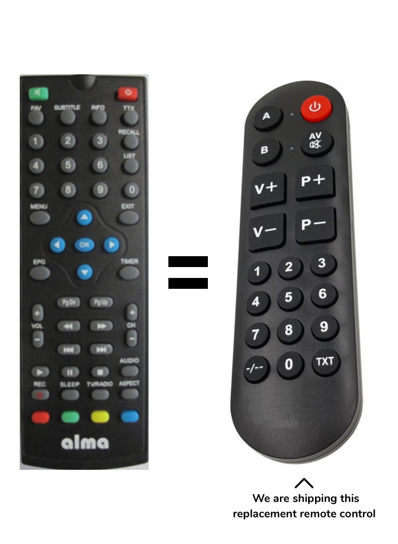 ALMA T1550 T1650 remote control for seniors