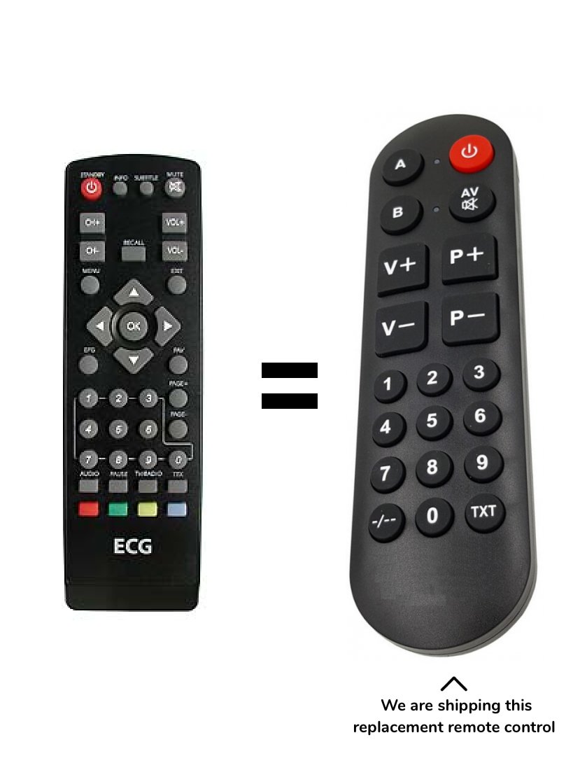 ECG DVB-T150, DVB-T250, DVB-T450 remote control for seniors